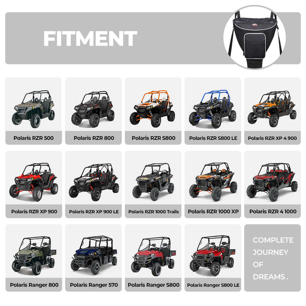 1680D High Density Cab Pack Center Seat Bag for Polaris RZR