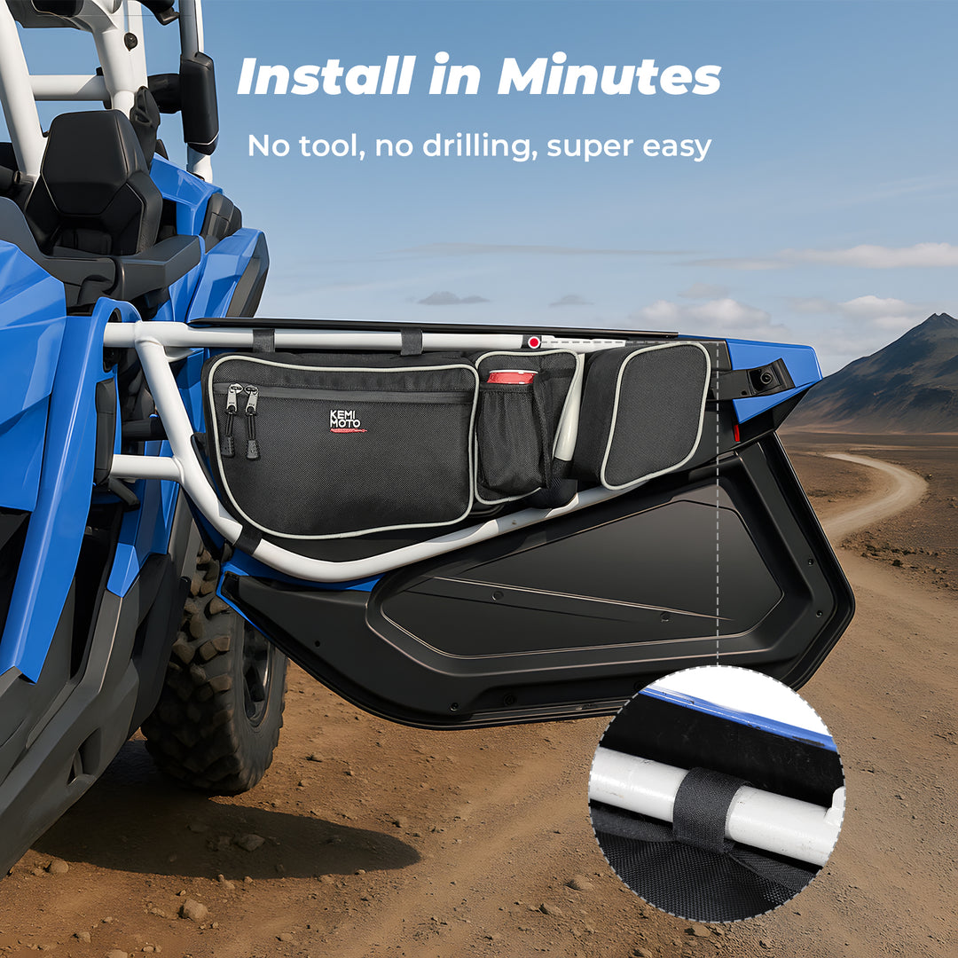 Door Storage Bags with Removable Knee Pad for Can Am Maverick X3