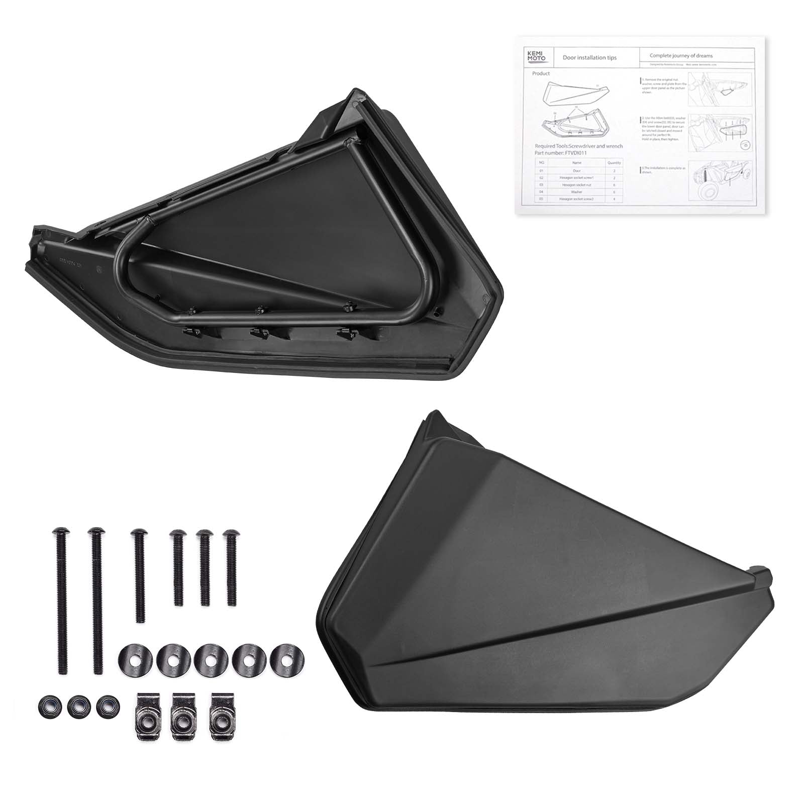 Front Lower Doors with Metal Frame for Can-Am Maverick X3