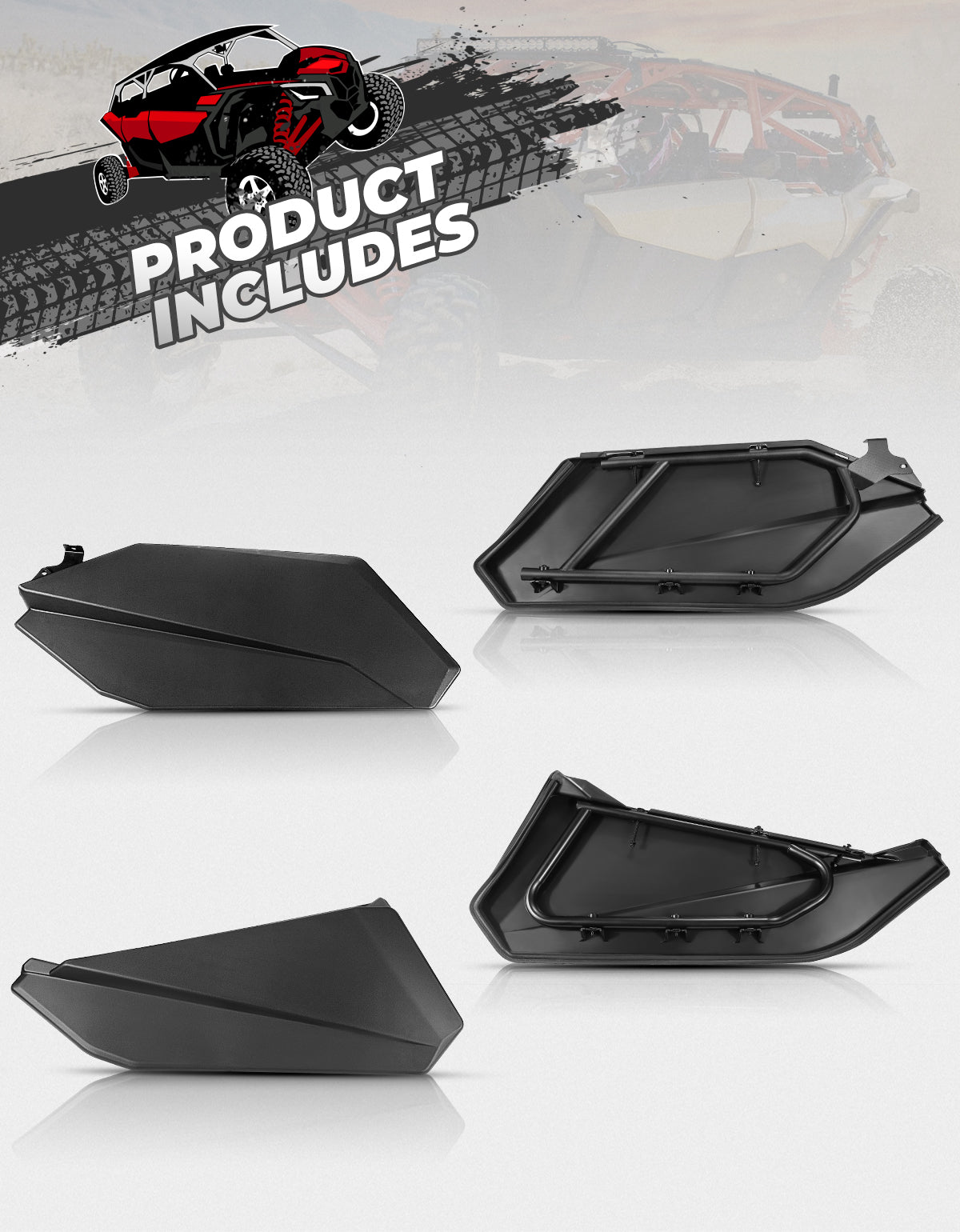 Lower Doors Panels Kit 4pcs for Can-Am Maverick X3 MAX