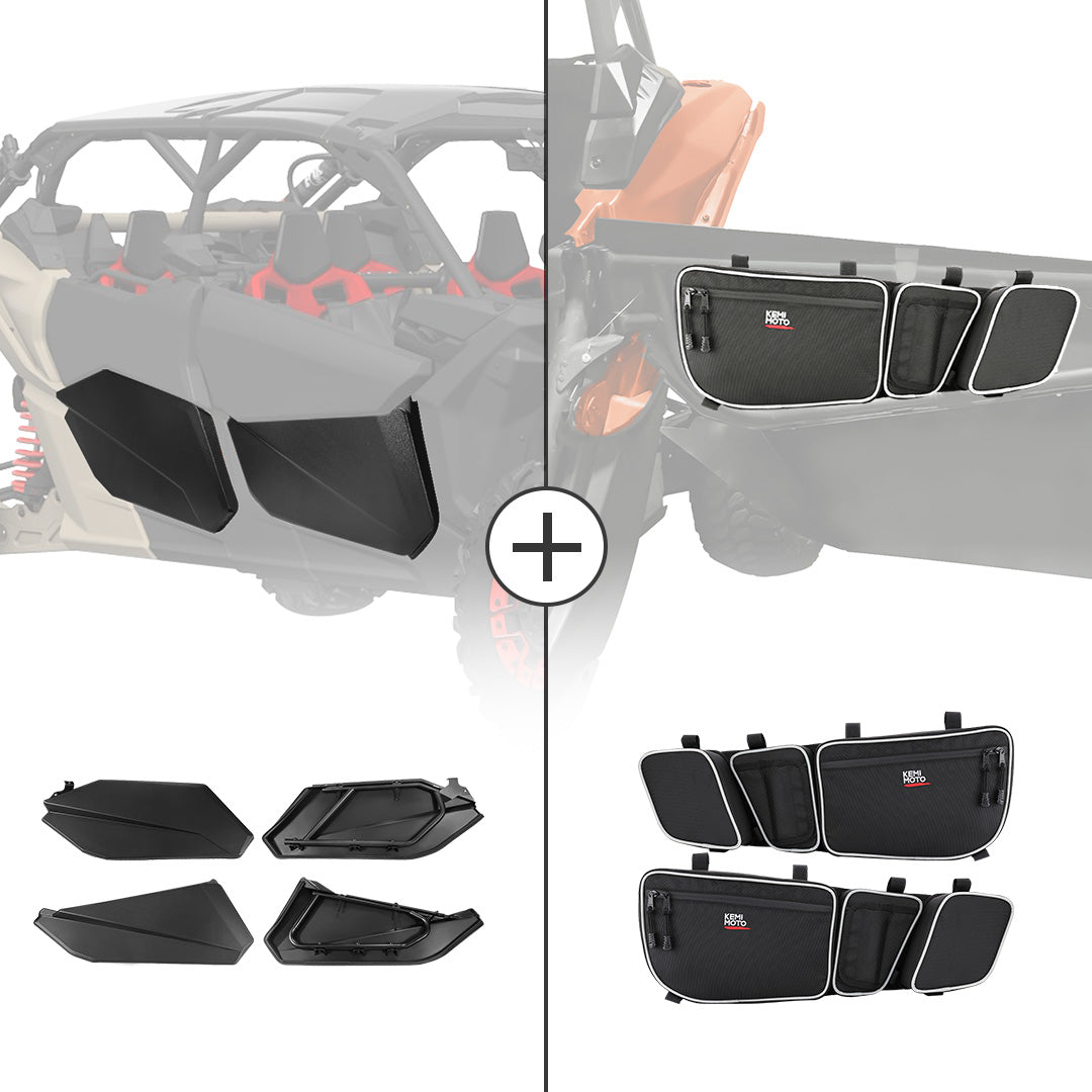 Lower Doors Panels & Front Door Strorage Bags for Can-Am Maverick X3 MAX