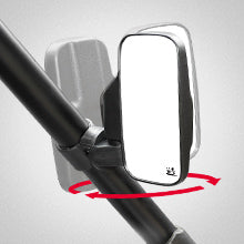 360 Degree Adjustable Side Mirrors with 1.75" -2" Roll Bar Cage