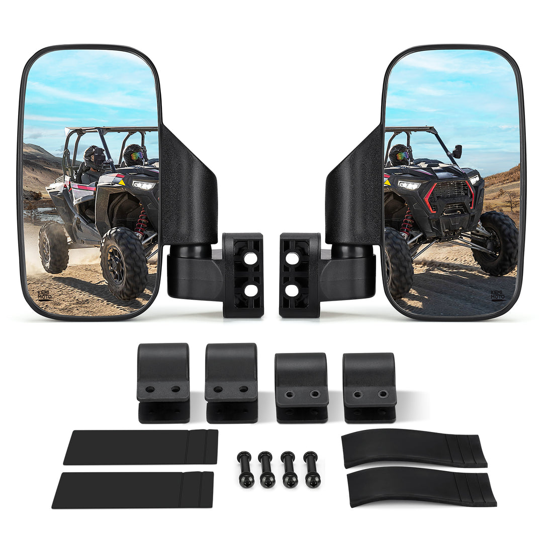 360 Degree Adjustable Side Mirrors with 1.75" -2" Roll Bar Cage