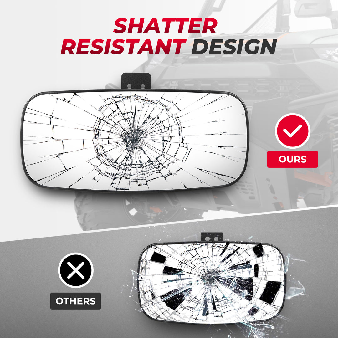 Large & Wide Rear Center View Mirror for Polaris Ranger 2015-2022