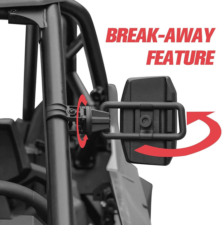 UTV Side Mirrors Rear View Mirrors 1.75" - 2.0" Roll Bar for Can am x3 / Polaris rzr / Talon Pionner - Kemimoto