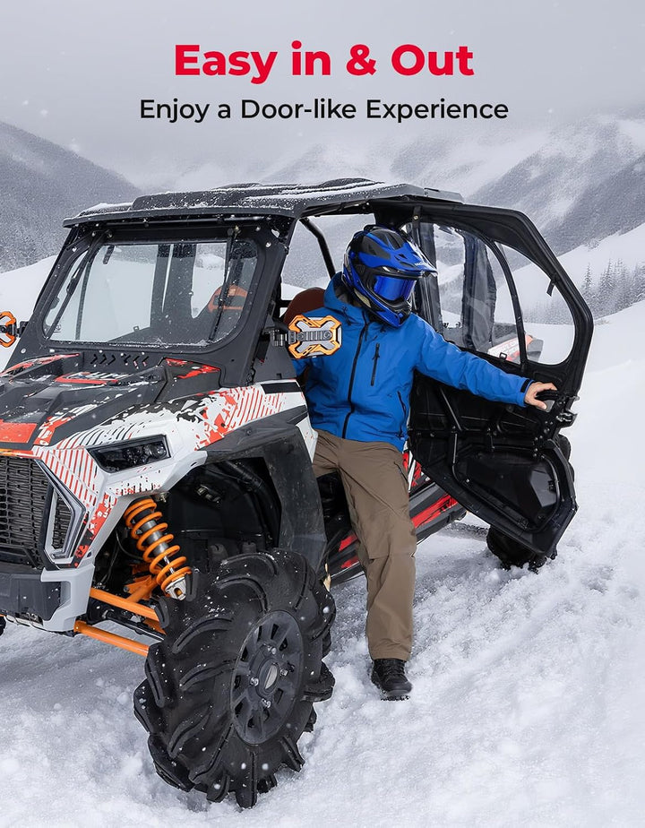 Cab Enclosure Upper Doors With Steel Door Frame for Polaris RZR XP4 1000, 2019-2023