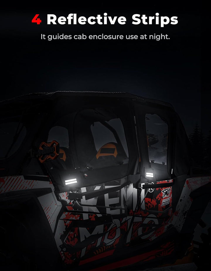 Cab Enclosure Upper Doors With Steel Door Frame for Polaris RZR XP4 1000, 2019-2023