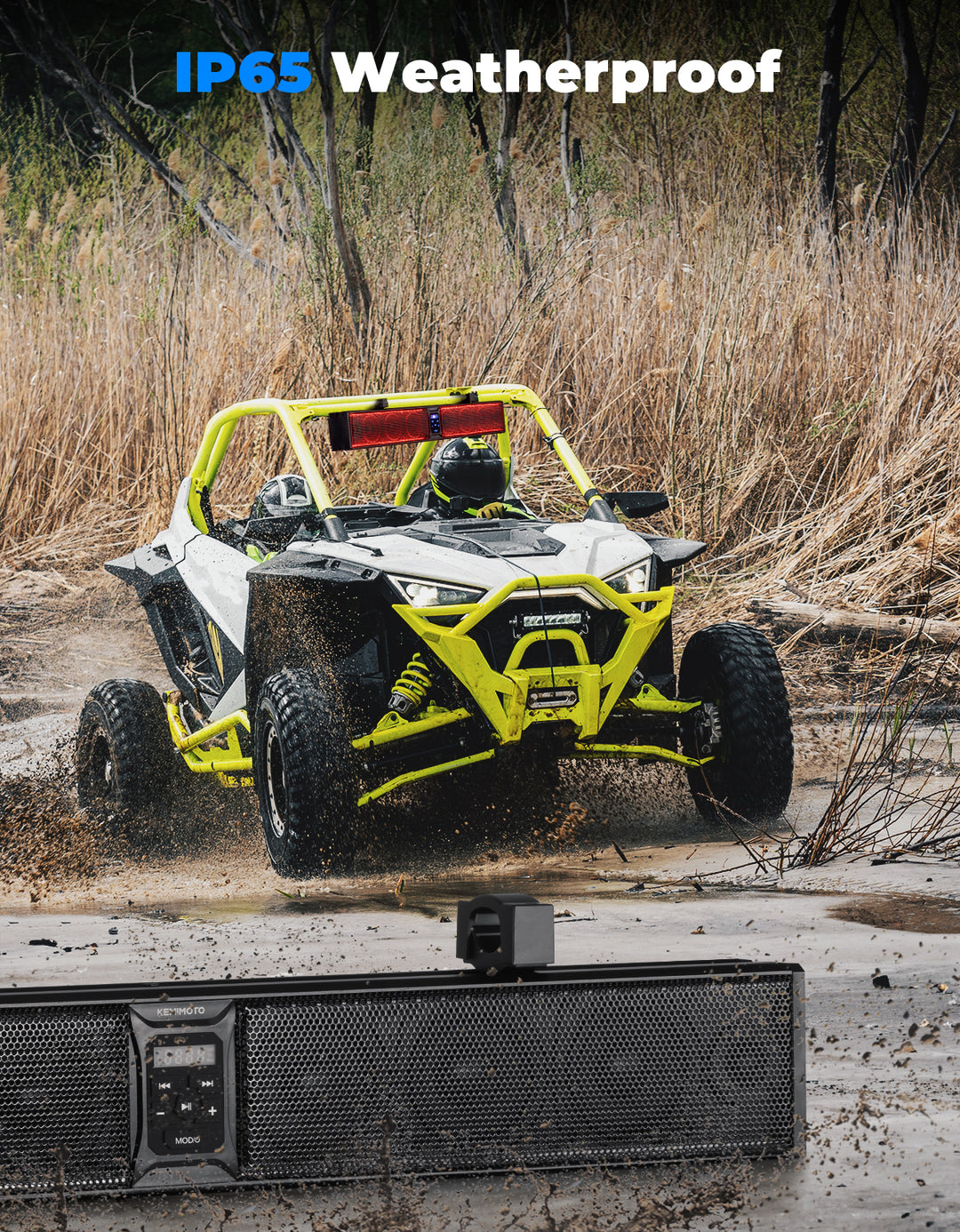 33 Inch RGB UTV Bluetooth Sound Bar, 8 Speakers for 1.75''-2.25'' Roll Bar