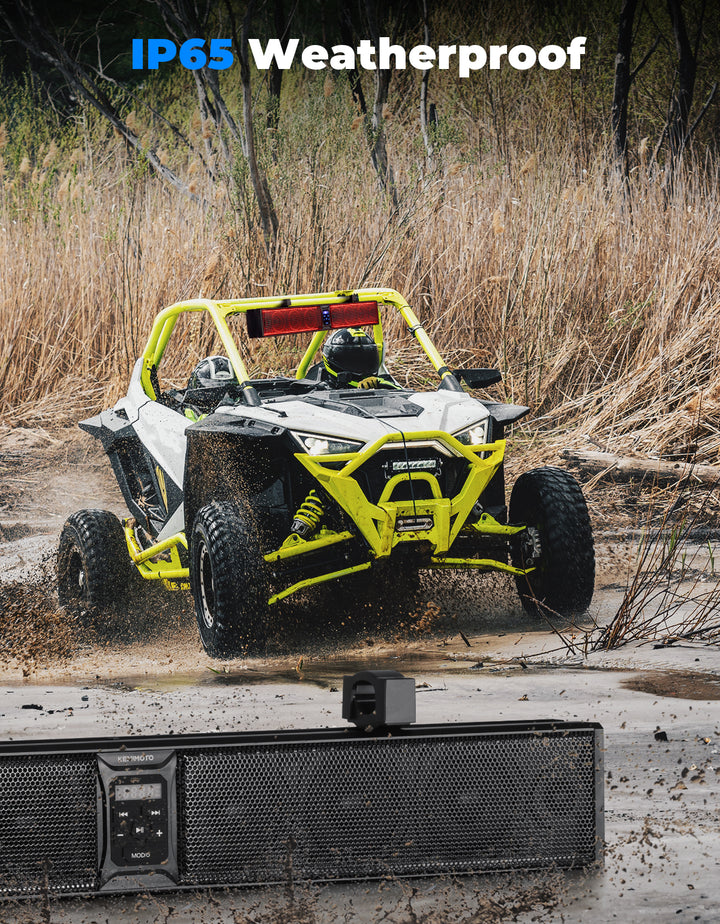 33 Inch RGB UTV Bluetooth Sound Bar, 8 Speakers for 1.75''-2.25'' Roll Bar