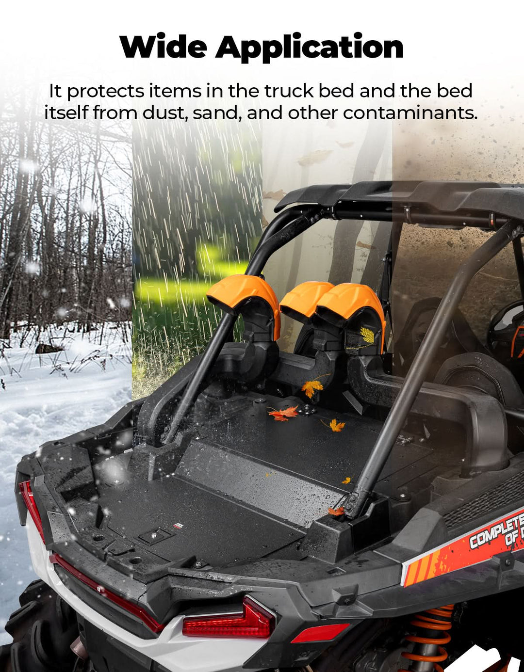 Aluminum UTV Trunk Bed Enclosure for Polaris RZR 1000 2014-2023 - Kemimoto