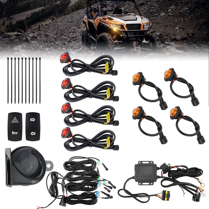 UTV Turn Signal Kit with 110D Horn for Polaris, Can-Am, Kawasaki, CFMOTO