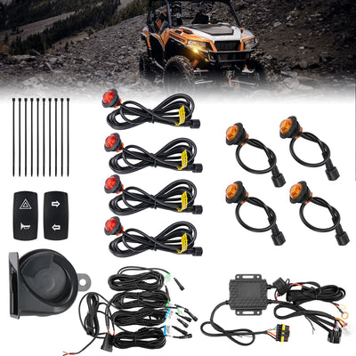 UTV Turn Signal Kit with 110D Horn for Polaris, Can-Am, Kawasaki, CFMOTO