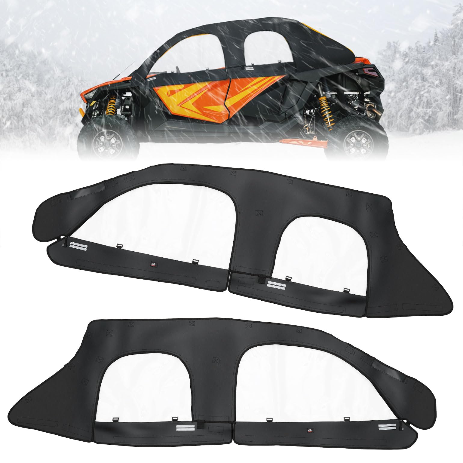 Soft Upper Door Cab Enclosure Set for Polaris RZR PRO XP 4/Turbo R 4