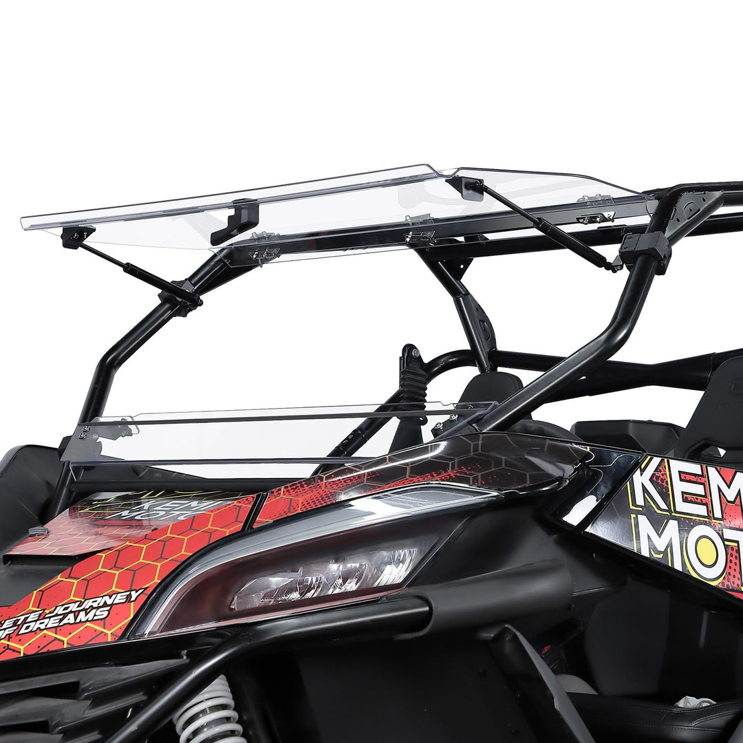 3-in-1 Folding Half Flip Windshield For 2020+ CFMOTO ZForce 950 - Kemimoto