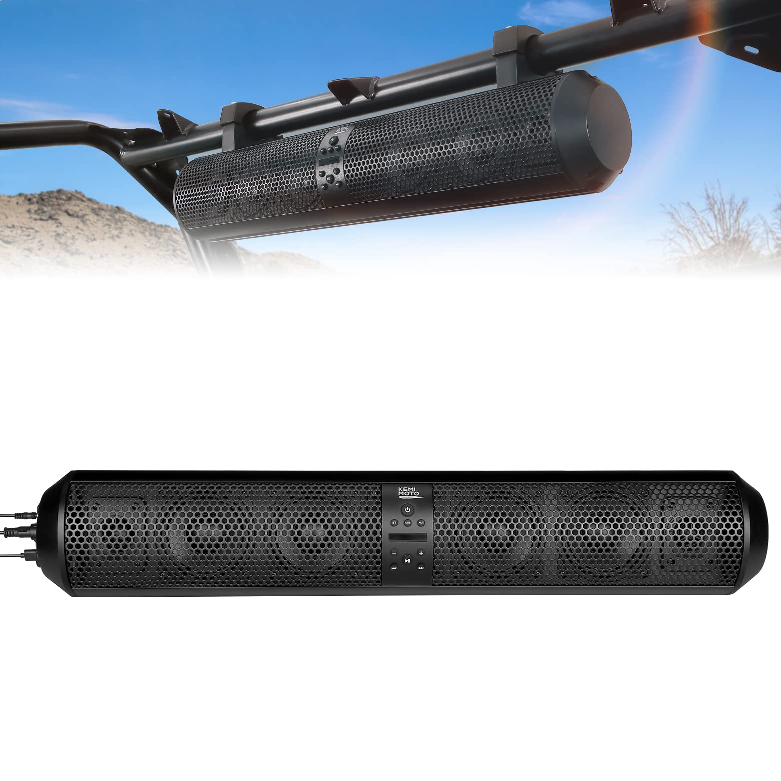6 Speaker UTV Bluetooth Sound Bar, 28 Inches Wide, IPX5 Waterproof, Adapt to 1.56