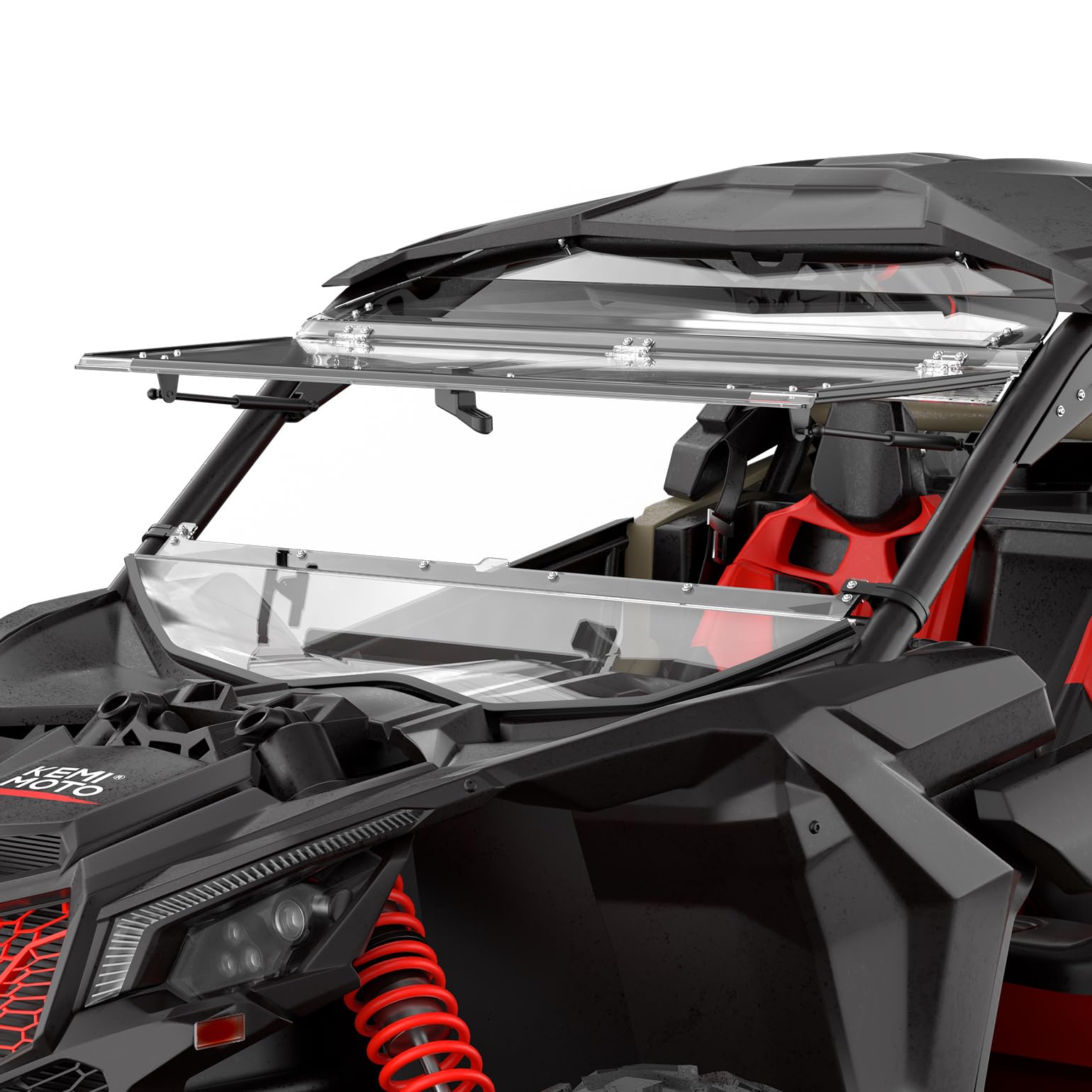 Upgraded Scratch Resistant Flip Windshield for Can-Am Maverick X3/X3 MAX - Kemimoto