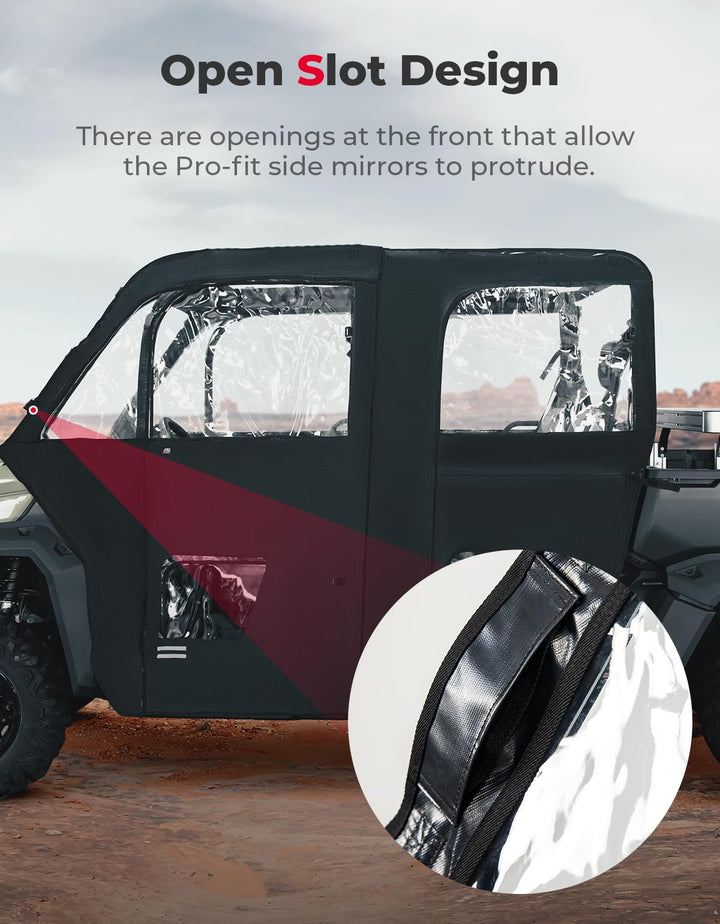 Soft Cab Enclosure Doors for Can-Am Defender Max - Kemimoto