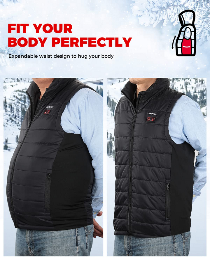 Heated Vest With Heated Hood - Black