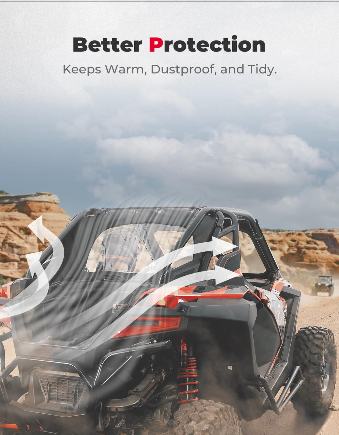 UTV Back Windshield Soft Rear Window For RZR PRO XP /Turbo R - Kemimoto