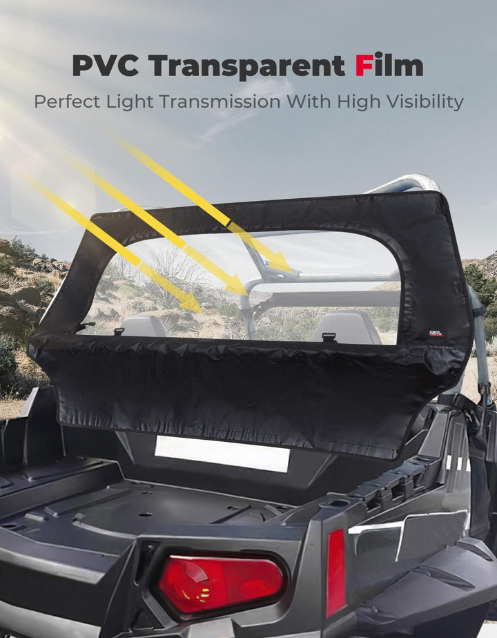 UTV Rear Windshield with Zipper for Polaris RZR 570, RZR Trail 570