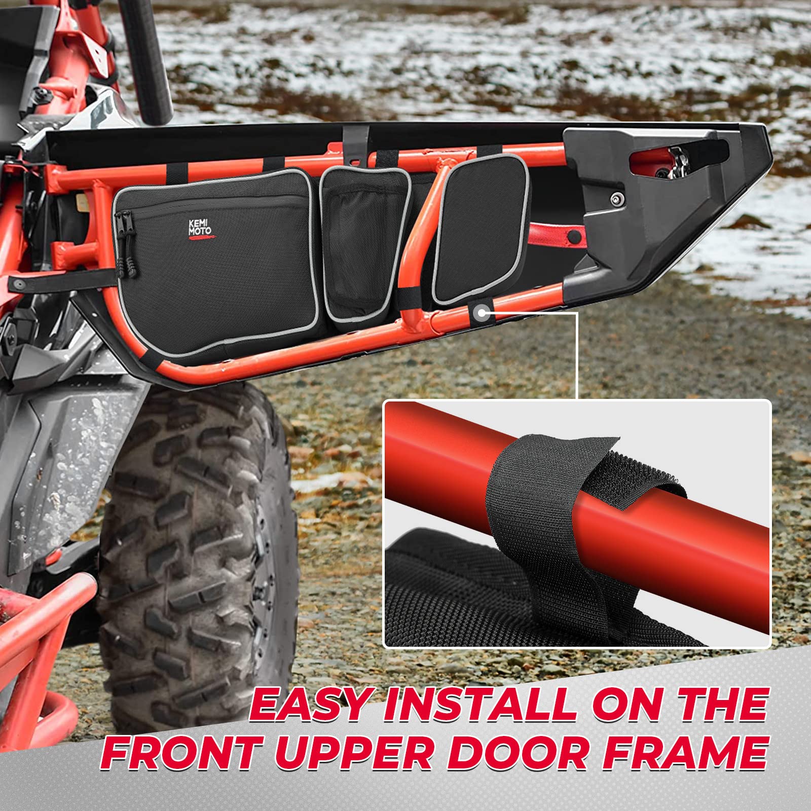 Door Storage Bags with Removable Knee Pad for Can Am Maverick X3