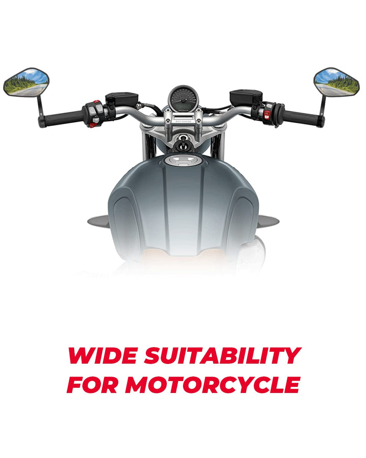 Motorcycle 360 Degrees Ball-Type Adjustment Handlebar Mirrors - Kemimoto