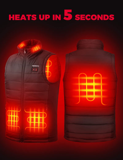 Heated Vest With Heated Hood - Black