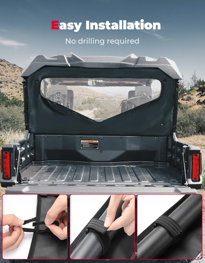 UTV Roll Up/ Down Soft Rear Window Fit 2023+ Pioneer 1000-6 - Kemimoto