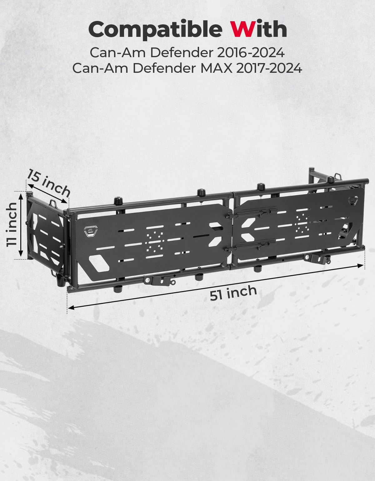 Bed Extender Openable Flip Tailgate Extender for Can-Am Defender - Kemimoto