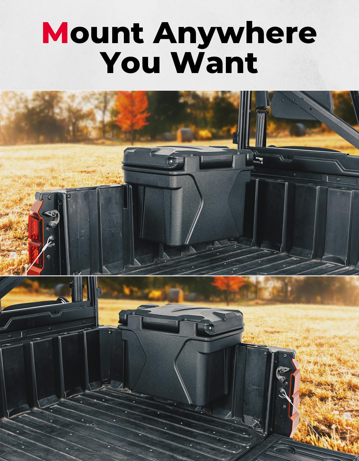 UPGRADED Anti-Theft Bed Storage Box 5.5GAL for Polaris Ranger/General - Kemimoto