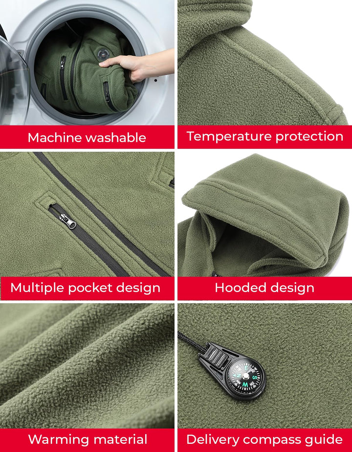 Electric Hooded Sweatshirt with 12V 15000mAh Battery Pack - Kemimoto