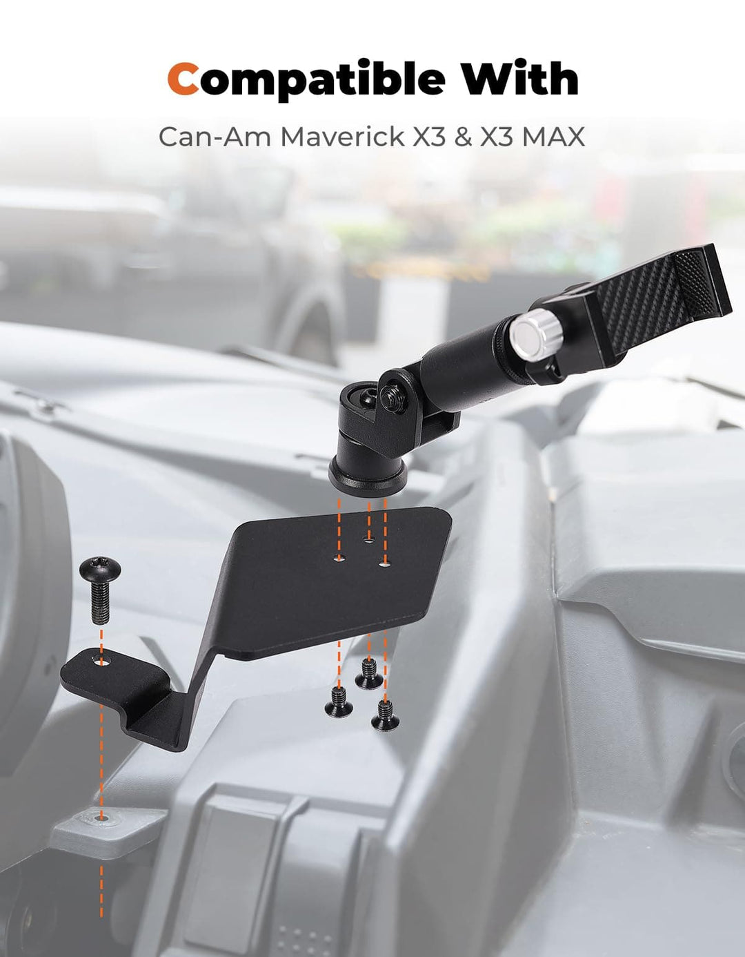 360° Adjustable CNC Phone Mount for Can-Am Maverick X3/MAX - Kemimoto