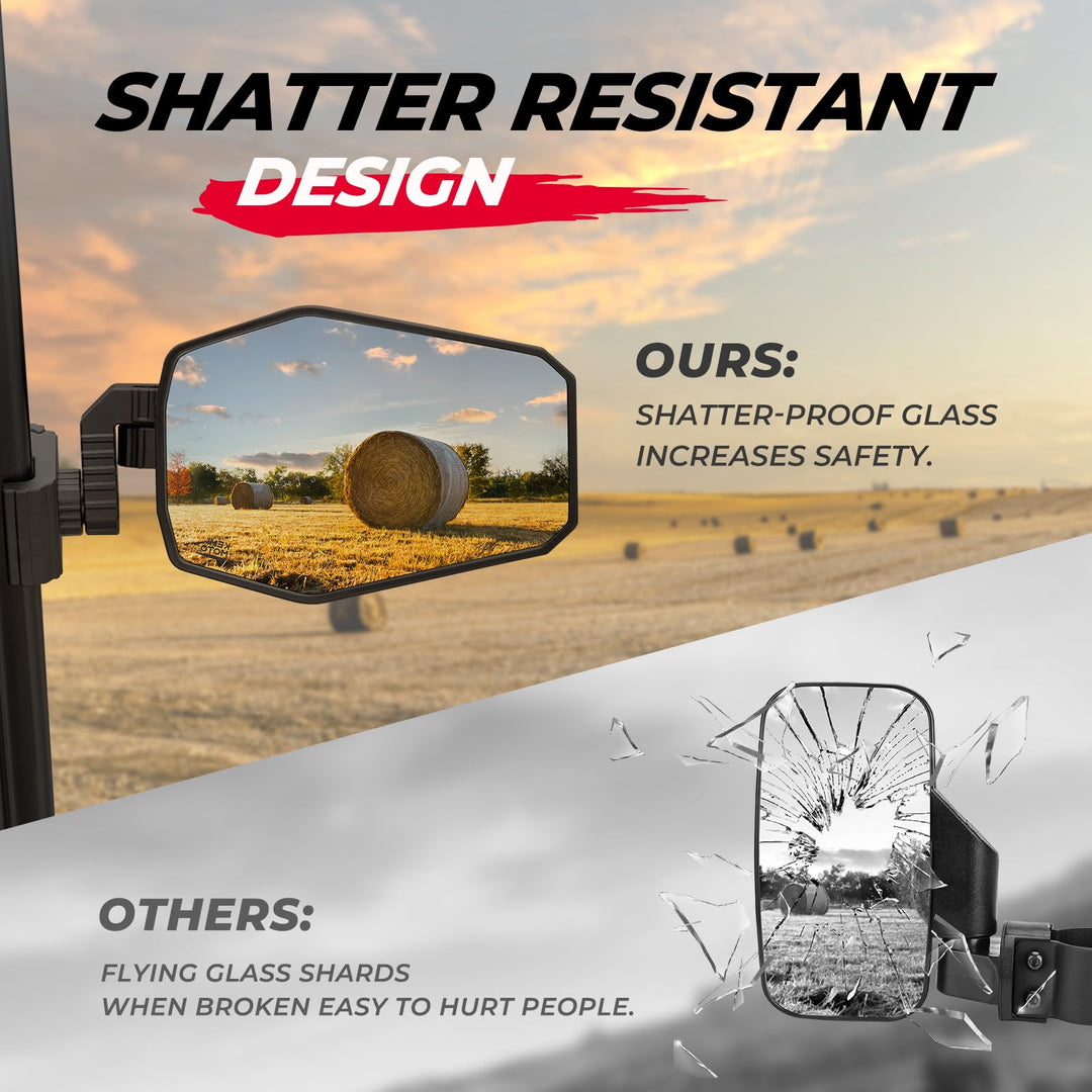 UTV Side Mirrors for Polaris Ranger/ Can-Am Defender/ Maverick Trail