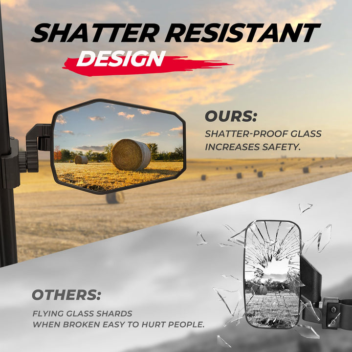 UTV Side Mirrors for Polaris Ranger/ Can-Am Defender/ Maverick Trail