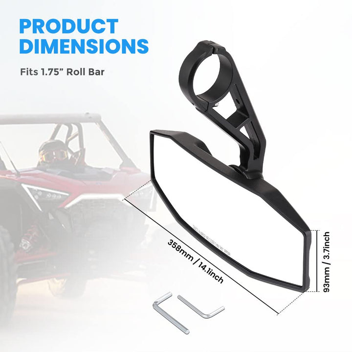 Polaris RZR 800 1000 S 900 XP 1000 RZR Rear View Center Mirror - KEMIMOTO