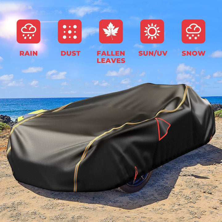 Black Car Cover 300D Elastic Oxford Composite 80g Non-woven Frabric Compatible With Polaris Slingshot