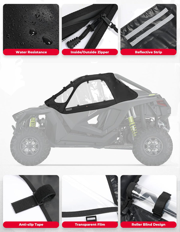 Soft Cab Enclosure Upper Doors for Polaris RZR PRO XP/Turbo R (2 seat)