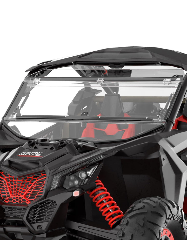 Upgraded Scratch Resistant Flip Windshield for Can-Am Maverick X3/X3 MAX - Kemimoto