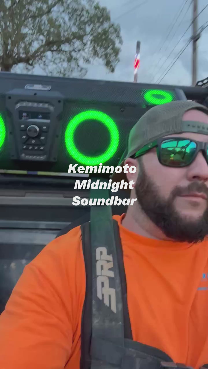 Midnight 90 Roof 34 Inch Soundbar For Can-Am Polaris UTV Bluetooth Speaker Fits 1.45–2" Roll Cages