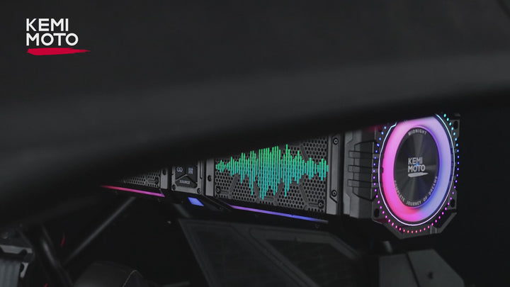 Midnight 50 Gen2 Soundbar For Can am Polaris 440W Max Power, IP66 Waterproof & Quad Passive Radiators