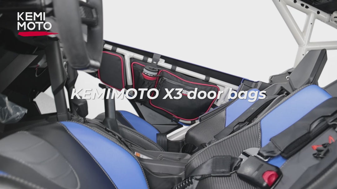 Door Bags with Removable Knee Pads for Can-Am Maverick X3 - Red