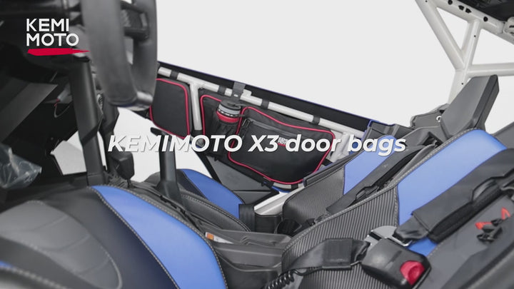Door Bags with Removable Knee Pads for Can-Am Maverick X3 - Red
