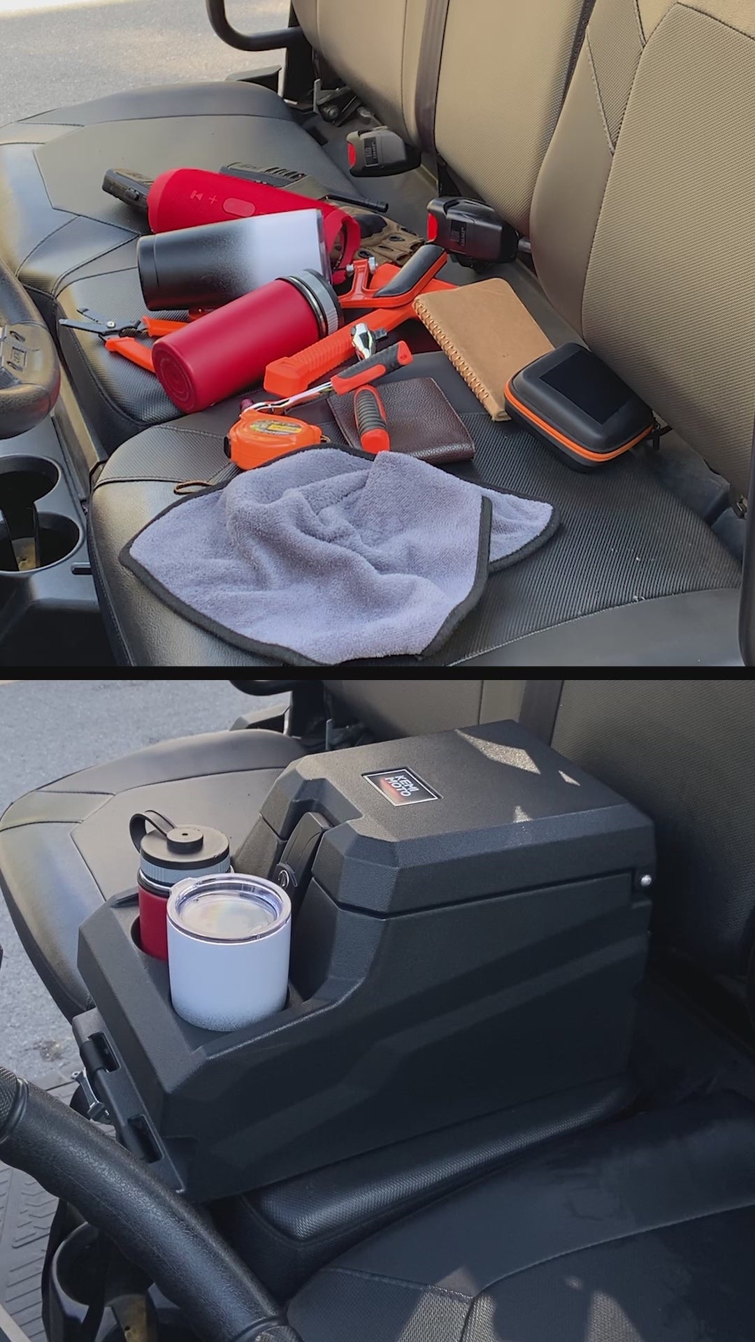 UTV Bench Seat Center Console Box for Polaris Ranger XP 1000/Crew 2017-2026