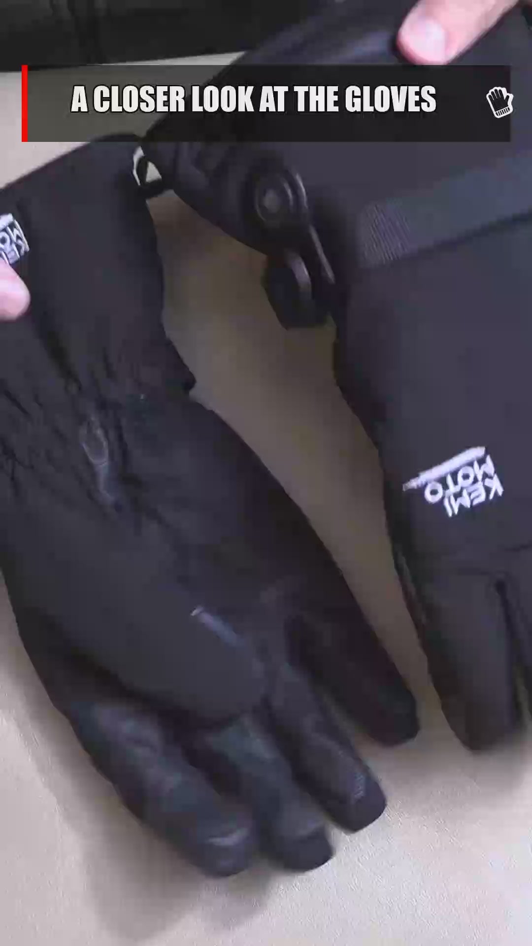 Heated Winter Motorcycle Riding Gloves  Gear with Magnetic Quick-Release Power Cable