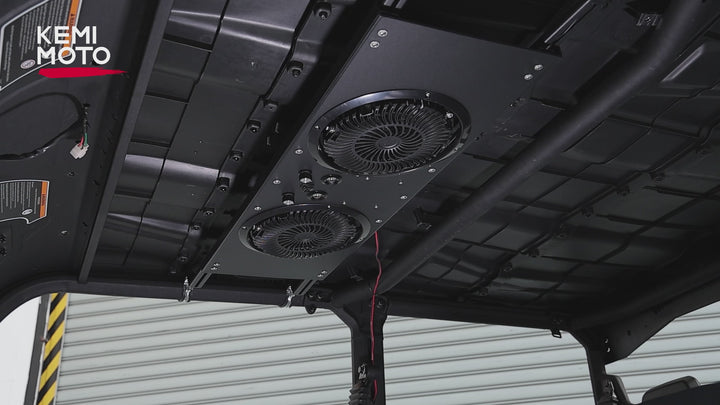 UTV Roof Fan with lights for Polaris /Defender /UForce 57-41 Inch Roof Width