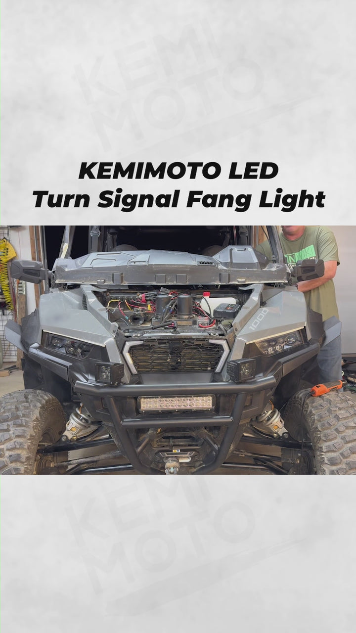 2x Front Fang Accent Light Turn Signal For Polaris General 1000 2016-2024