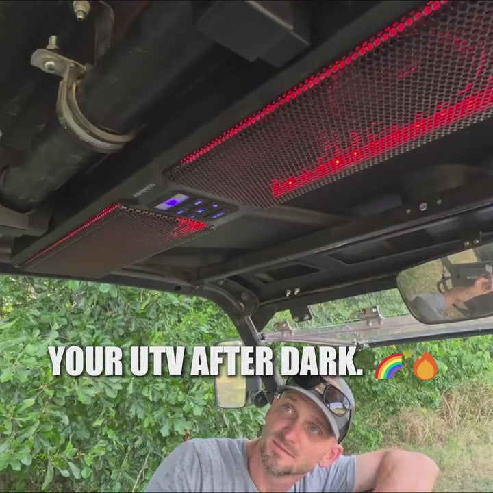 UTV Sound Bar RGB 25'' Bluetooth Multicolor Lights 500W Amplifier 1.25''-2'' Roll Bar