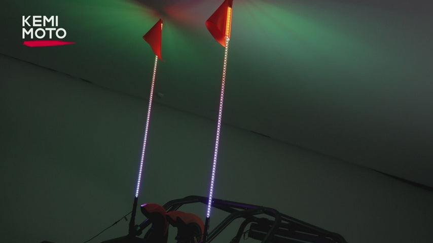 LED Whip Lights for ATV/UTV/RZR (5FT & RGB - 2Pcs)