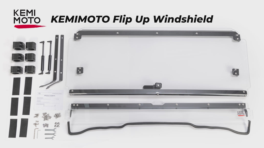 2-IN-1 Flip Windshield for Pioneer 1000 1000-5 1000-6 2016-2026
