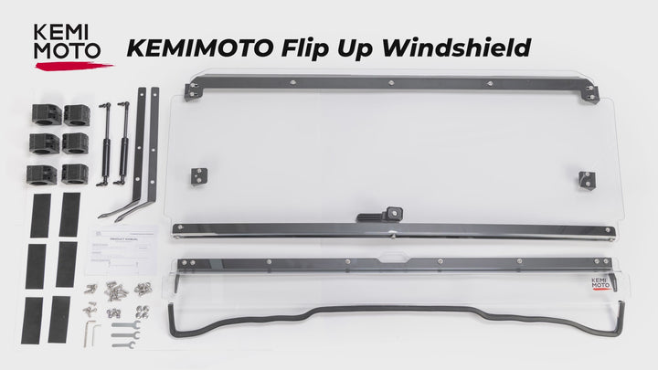 2-IN-1 Flip Windshield for Pioneer 1000 1000-5 1000-6 2016-2026